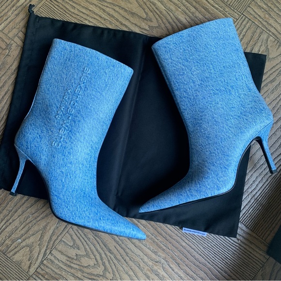 NWT Alexander Wang Delphine 90mm denim boots - Picture 3 of 12